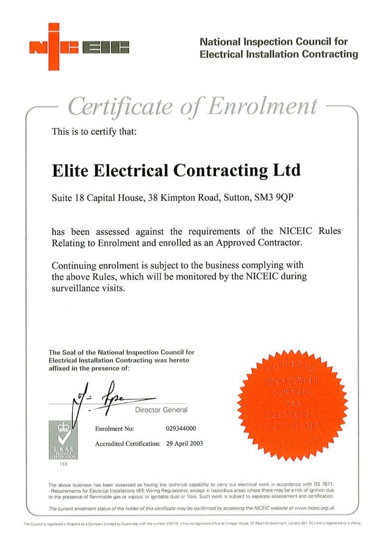 NICEIC Enrolment Certificate-page-001